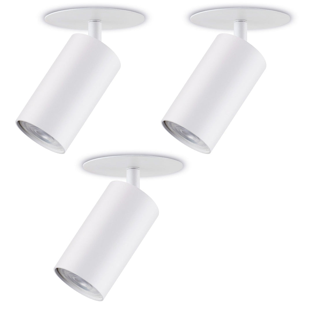 Maclean flush mount / tube luminaire, spot, round, aluminum, GU10, 55x130mm, white color, MCE364 W 3pcs+LED bulb GU10 7W Maclean Energy MCE437 WW warm white 3000K, 220-240V~, 50/60Hz 3pcs