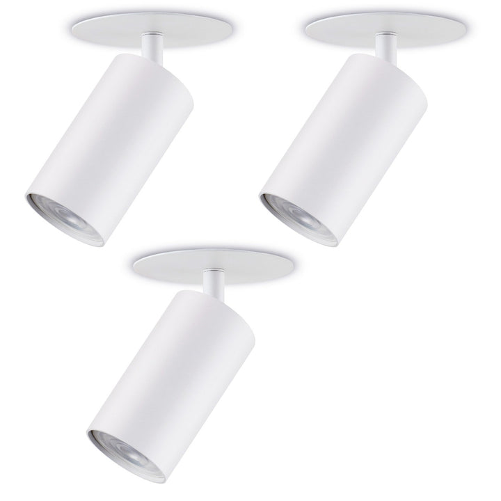 Maclean flush mount / tube luminaire, spot, round, aluminum, GU10, 55x130mm, white color, MCE364 W 3pcs+LED bulb GU10 7W Maclean Energy MCE437 WW warm white 3000K, 220-240V~, 50/60Hz 3pcs