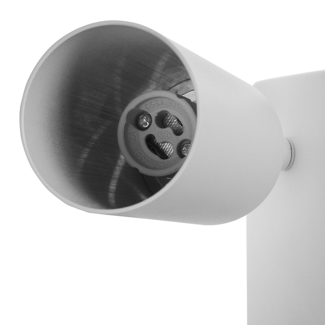 Wall lamp / wall lamp Maclean, spot, round, GU10, with switch 55x90mm, white color, MCE369 W 2pcs+ LED bulb GU10 7W Maclean Energy MCE437 WW warm white 3000K, 220-240V~, 50/60Hz, 2pcs