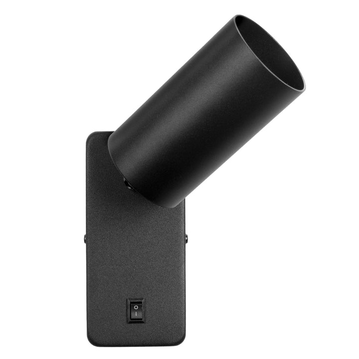 Wall lamp / wall lamp Maclean, spot, round, GU10, with switch 55x90mm, black color, MCE369 B 2pcs+ LED bulb GU10 7W Maclean Energy MCE437 WW warm white 3000K, 220-240V~, 50/60Hz, 2pcs