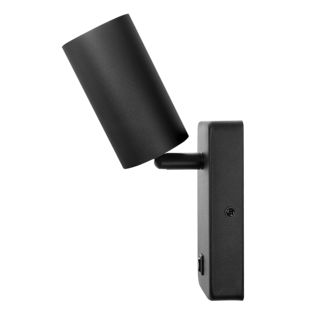 Wall lamp / wall lamp Maclean, spot, round, GU10, with switch 55x90mm, black color, MCE369 B 2pcs+ LED bulb GU10 7W Maclean Energy MCE437 WW warm white 3000K, 220-240V~, 50/60Hz, 2pcs