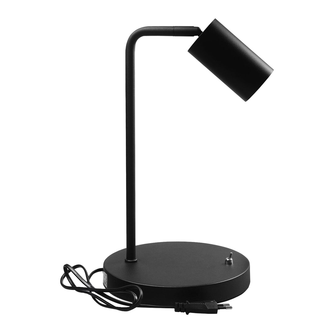 Maclean GU10 desk lamp, spot, round, GU10, with 55x90mm switch, black color, MCE370 B +LED bulb GU10 7W Maclean Energy MCE437 WW warm white 3000K, 220-240V~, 50/60Hz, 490lm