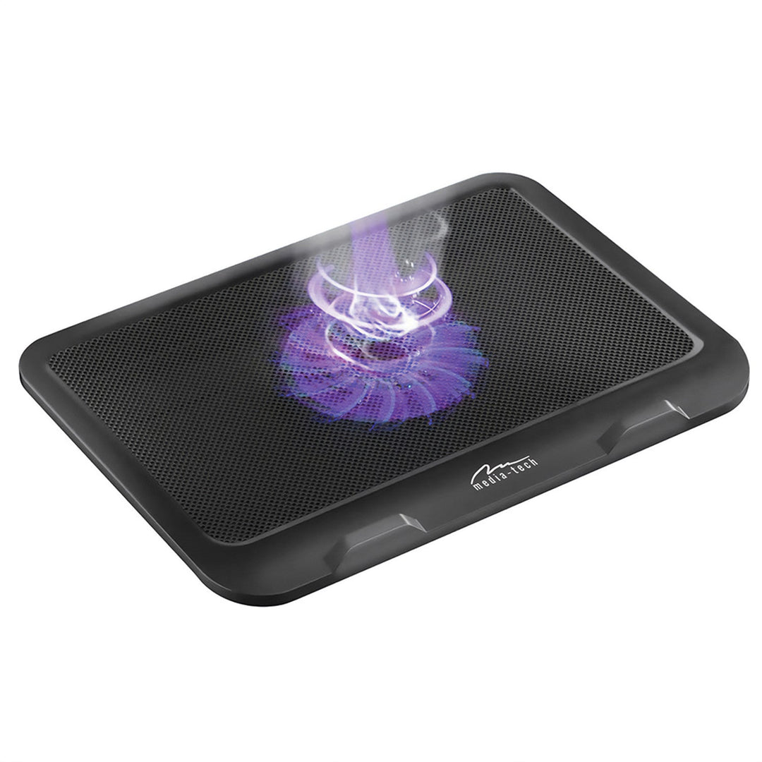 SILENT COOLING PAD - Cooling pad for laptops 15.6" and smaller, quiet, efficient, 13.5cm fans, pass-through USB port
