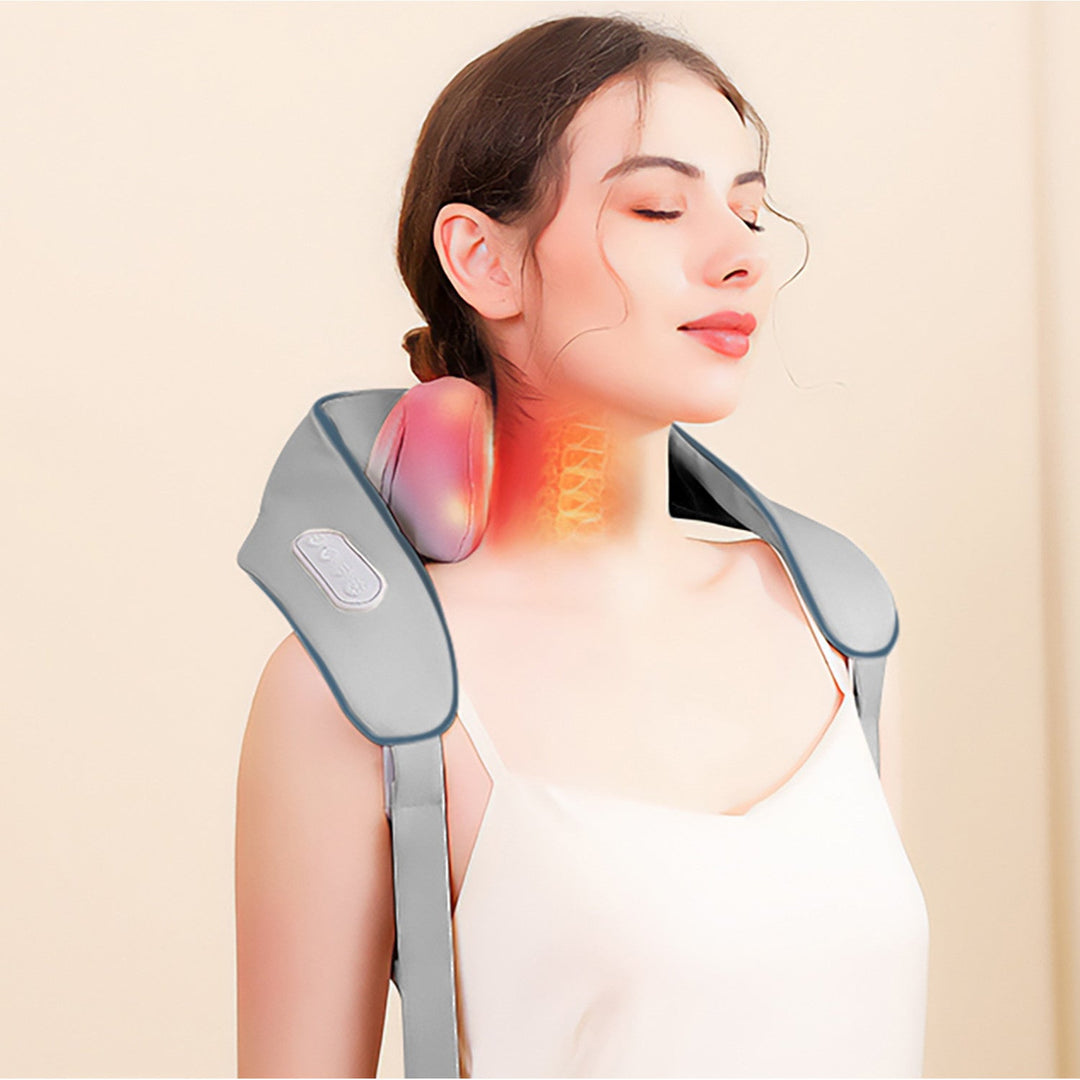 Shoulder and neck massager. Shiatsu, 5D imitation hands, 6 massage heads, 3 modes, 3 speeds, Cordless, USB-C charging port NECK &amp; SHOULDERS MASSAGER