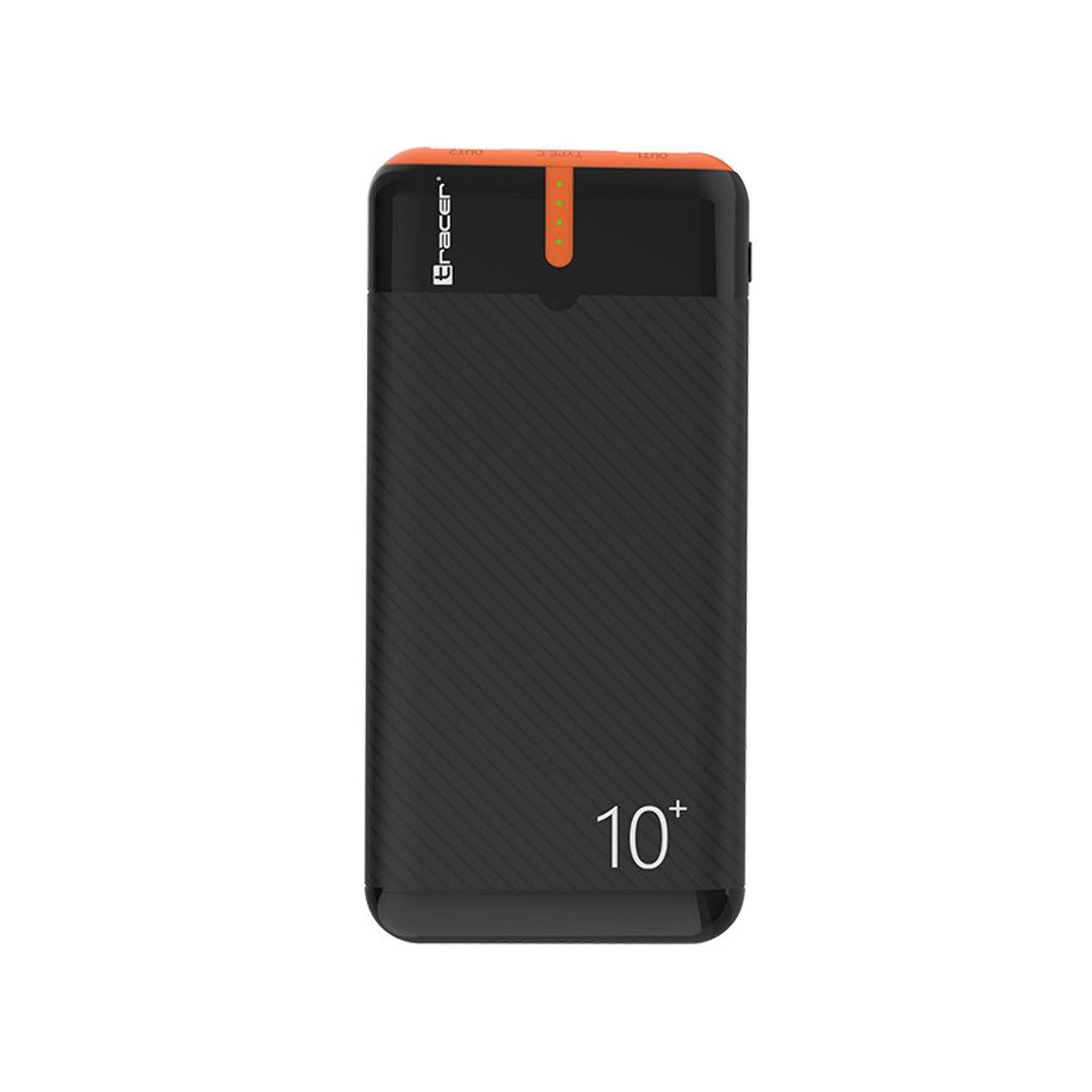 Tracer Powerbank, 10000 mAh, black and orange, USB C, 2A, EnerGo