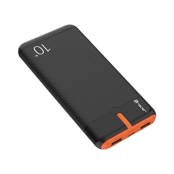 Tracer Powerbank, 10000 mAh, black and orange, USB C, 2A, EnerGo