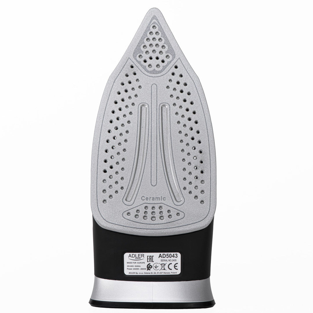 Adler steam iron, cordless, ceramic soleplate, 2800W, AD 5043