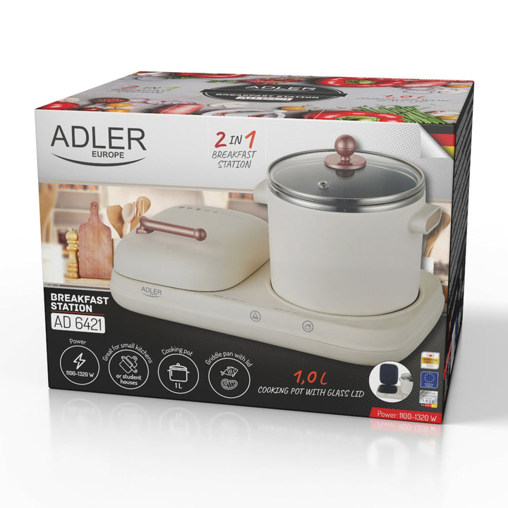 Breakfast station 2 in 1 - grill and cooking pot Adler AD 6421