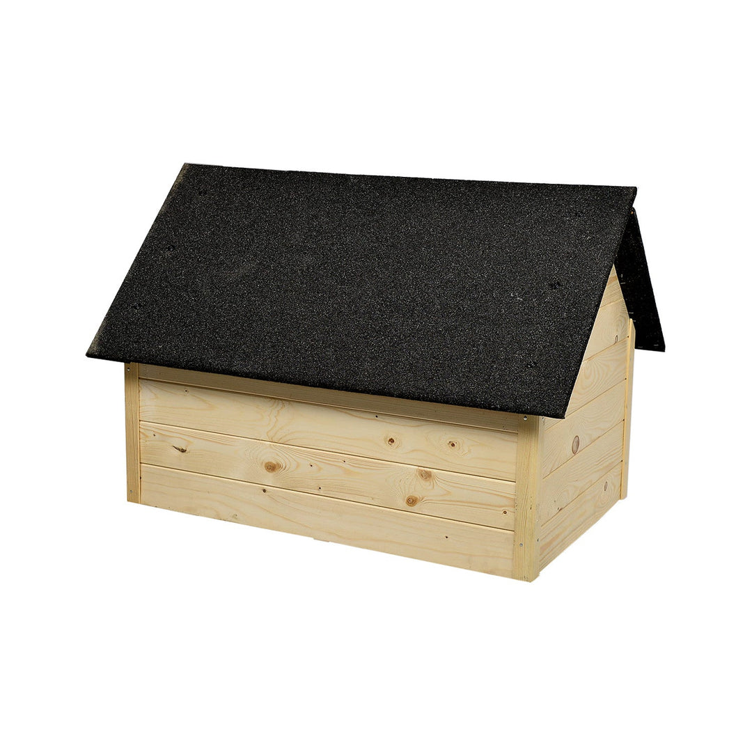 Kennel for dog, cat Woodok, insulated, wooden, large XL, for self-assembly and painting, impregnated bleached oak for Dogs up to 20 kg