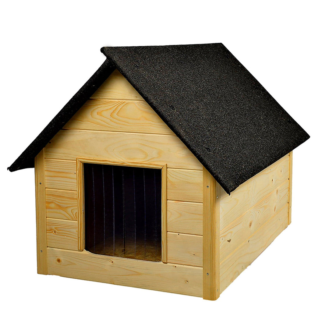 Kennel for dog, cat Woodok, insulated, wooden, large XL, for self-assembly and painting, impregnated bleached oak for Dogs up to 20 kg
