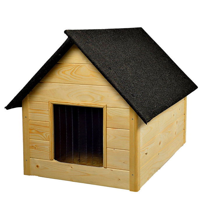 Kennel for dog, cat Woodok, insulated, wooden, large XL, for self-assembly and painting, impregnated bleached oak for Dogs up to 20 kg
