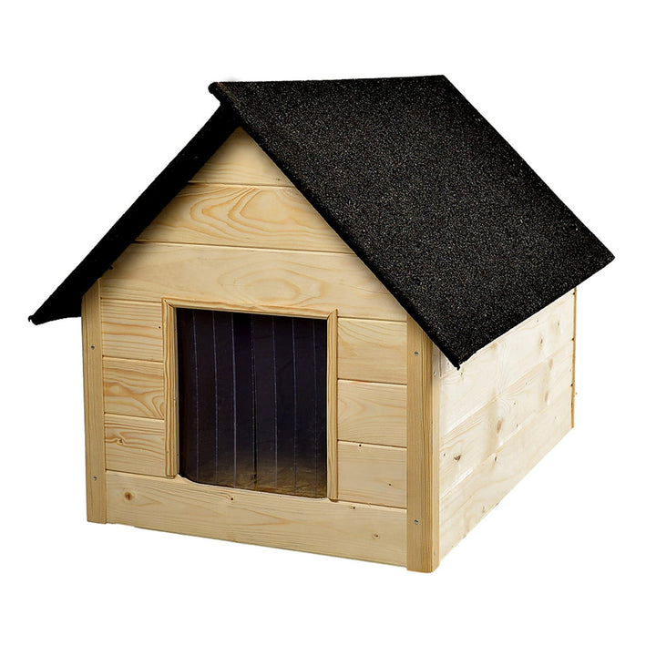 Kennel for dog, cat Woodok, insulated, wooden, large XL, for self-assembly and painting, impregnated bleached oak for Dogs up to 20 kg