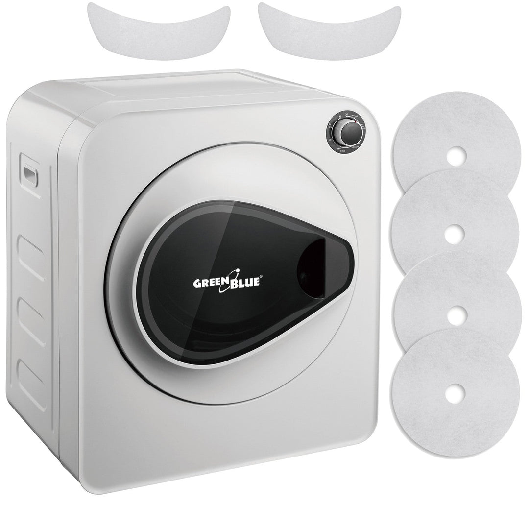 GreenBlue electric clothes tumble dryer, 3kg load, GB405+ 2pcs. GreenBlue GB483 tumble dryer filter set.