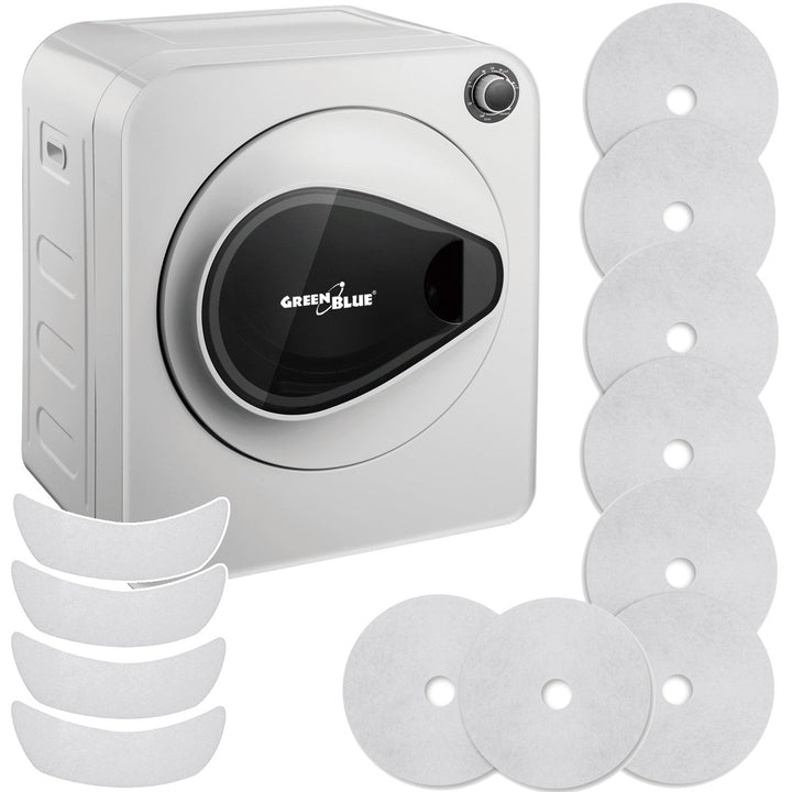 GreenBlue electric clothes tumble dryer, 3kg load, GB405+4pcs GreenBlue GB483 tumble dryer filter set , 1x inlet, 2x outlet