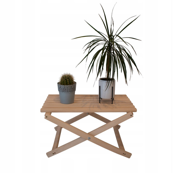 Set of 2 beach chairs, green color + wooden coffee table Woodok