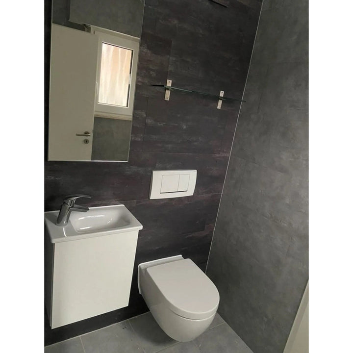 Self-adhesive tiles for wall floor Fliesana, set of 3 pieces, waterproof, natural stone pattern, black color