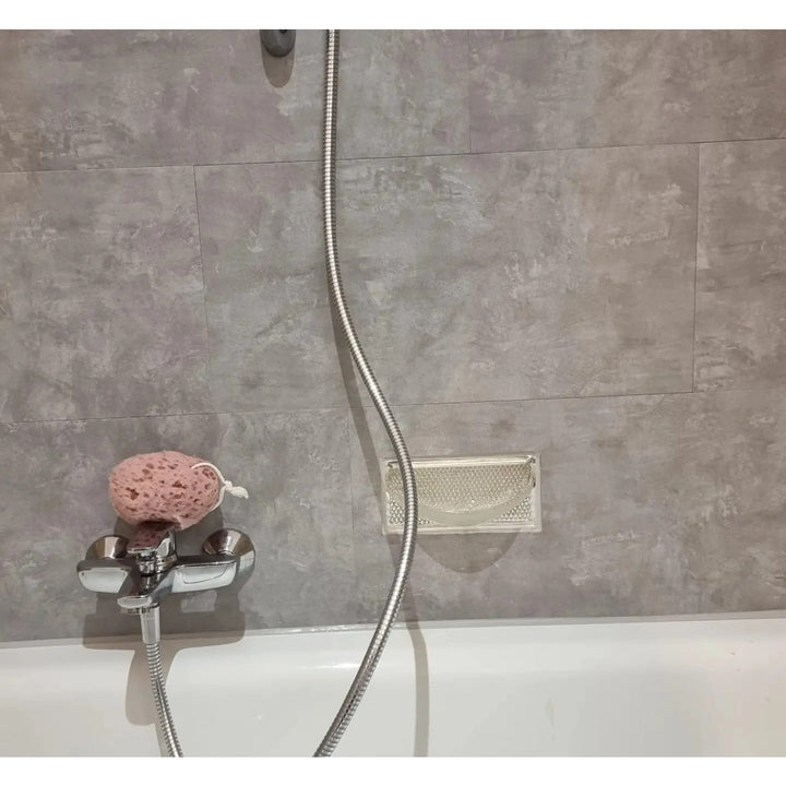 Self-adhesive tiles for wall floor Fliesana, set of 3 pieces, waterproof, pattern light gray concrete