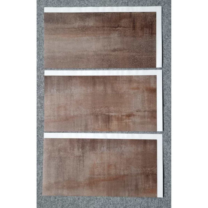 Self-adhesive tiles for wall floor Fliesana, set of 3 pieces, waterproof, natural stone pattern, rust color