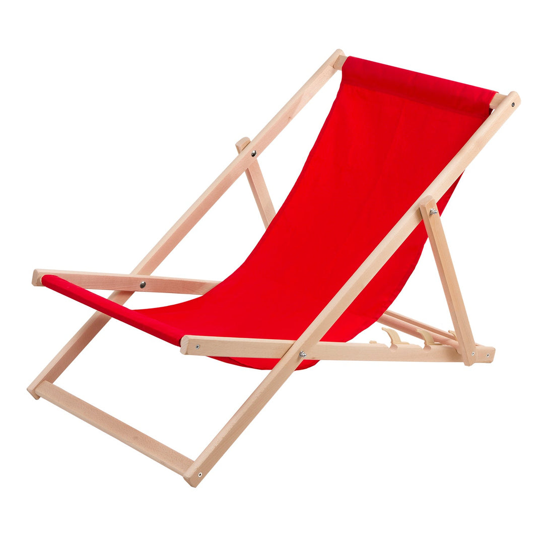 Set of four recliners, lounger chairs, red, Woodok, assembled