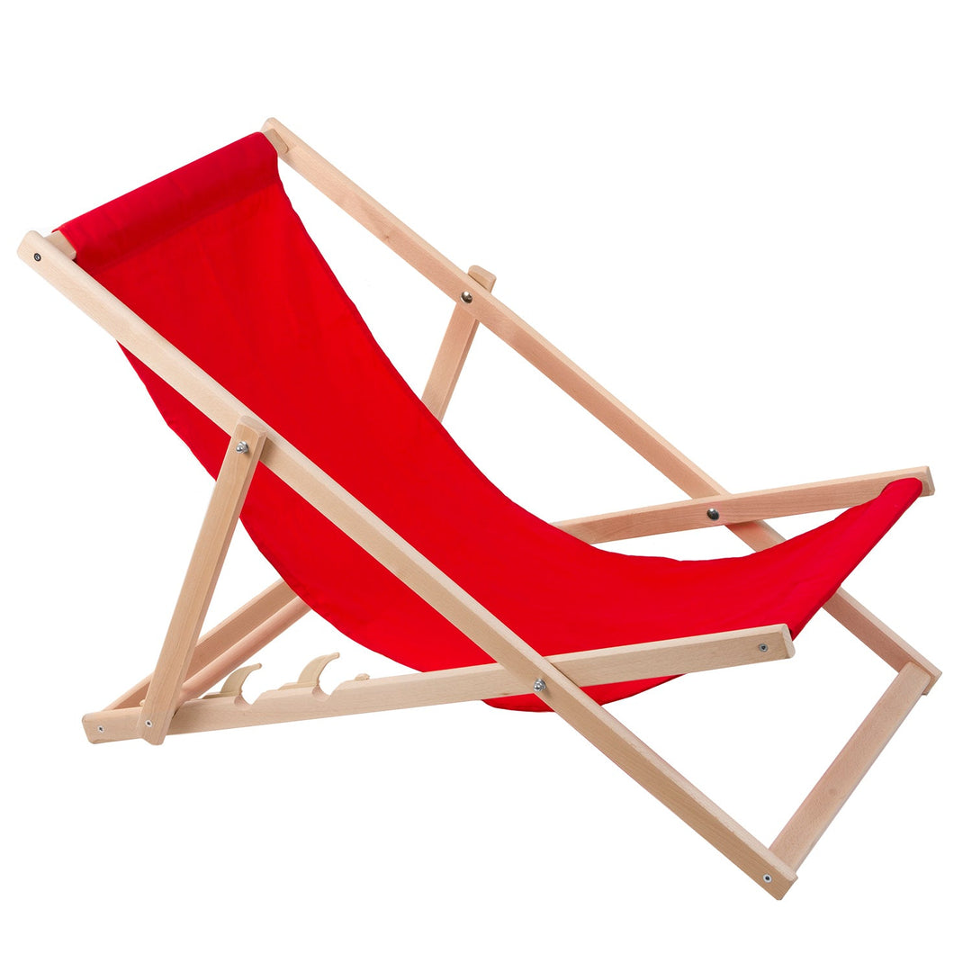 Set of four recliners, lounger chairs, red, Woodok, assembled
