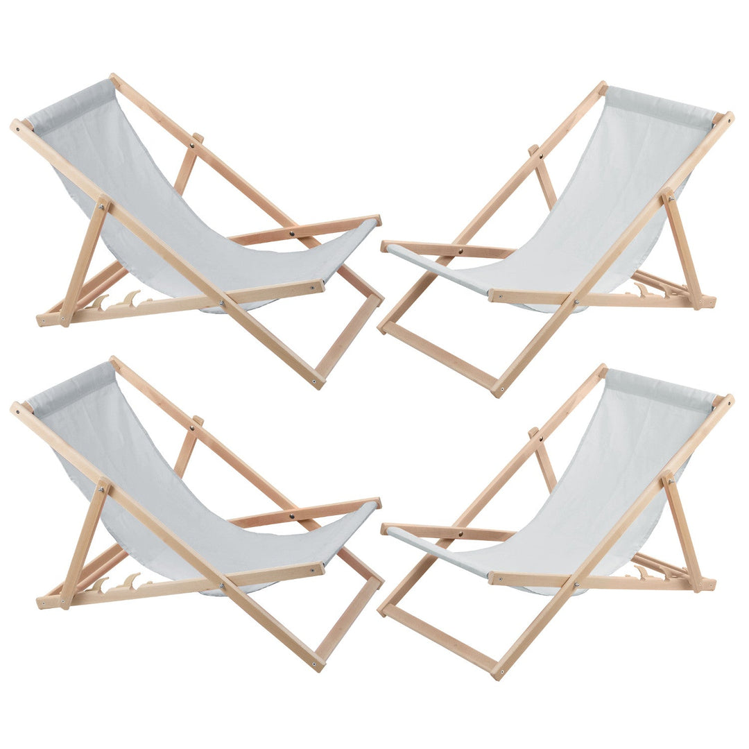 Set of four recliners, light ash, Woodok, assembled