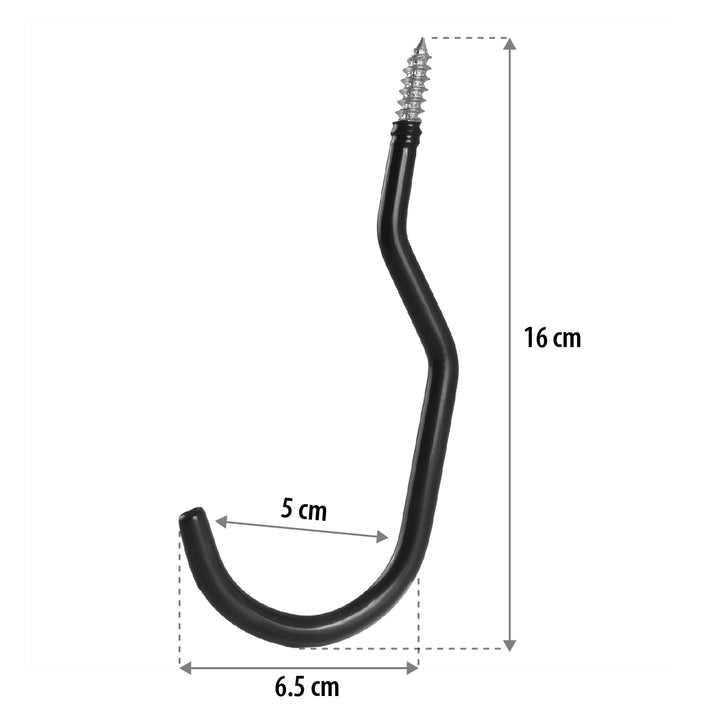 Set of 6 Maclean ceiling hooks, for ladder, bicycle, garden hose, steel, max load 10kg/handle, MC-485