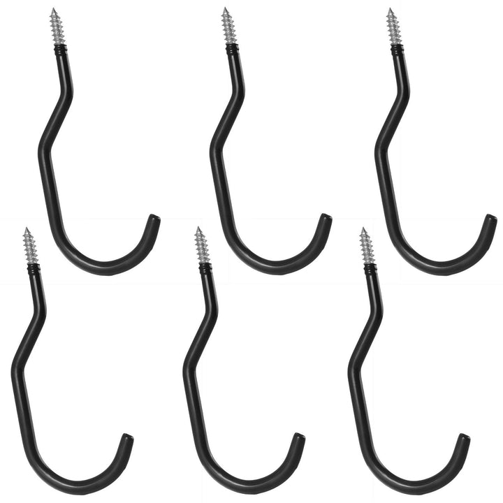 Set of 6 Maclean ceiling hooks, for ladder, bicycle, garden hose, steel, max load 10kg/handle, MC-485