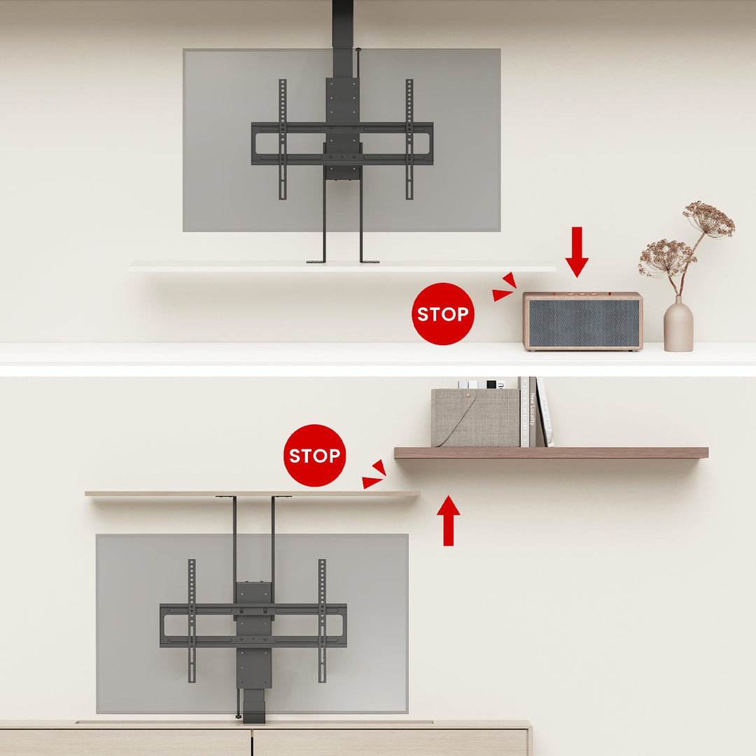 Maclean electric ceiling/floor mount, extendable, 43''-88'', VESA 600x400, max 60kg, 100-240V AC,50/60Hz