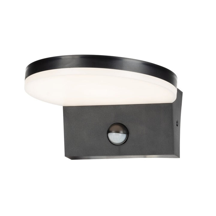 Rabalux outdoor wall lamp, motion sensor, 9W, black, Batida