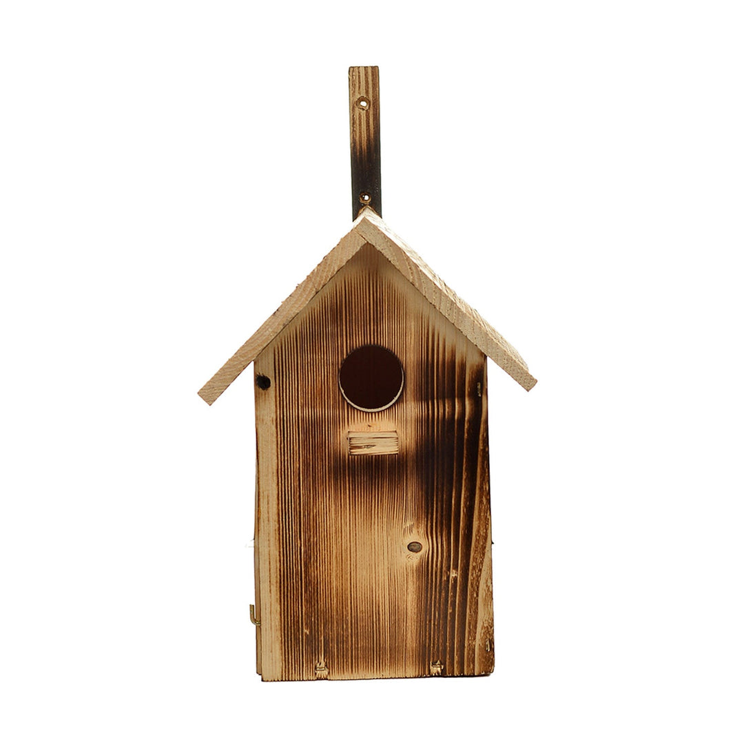 Wooden bird nesting box folded 25x33x13 cm tan wood