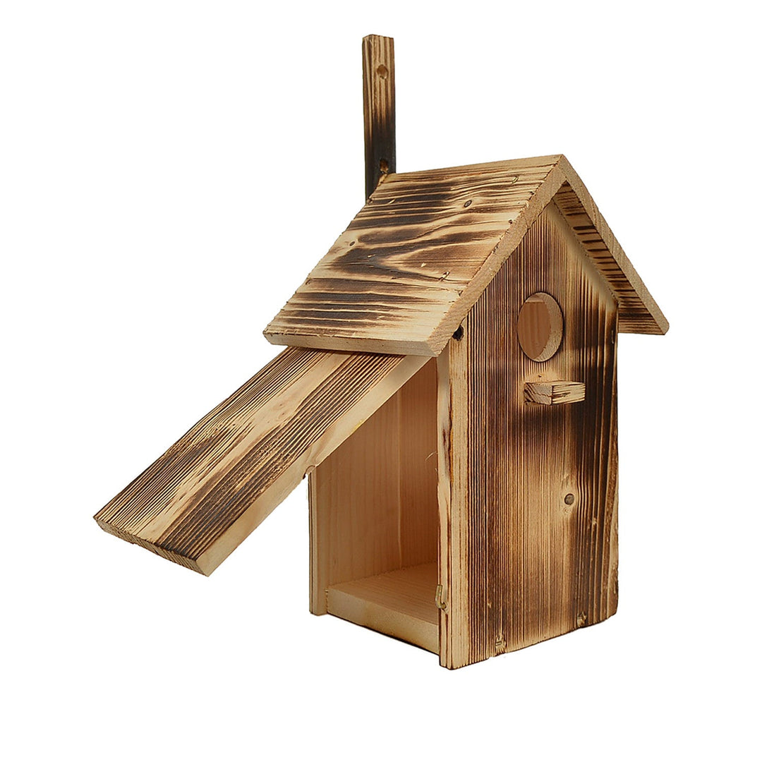 Wooden bird nesting box folded 25x33x13 cm tan wood