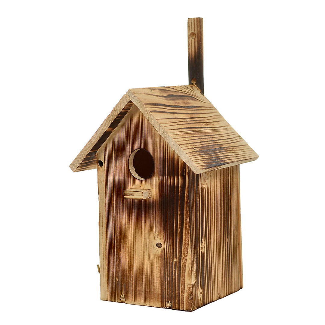 Wooden bird nesting box folded 25x33x13 cm tan wood