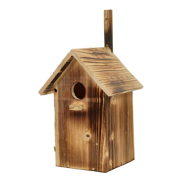 Wooden bird nesting box folded 25x33x13 cm tan wood