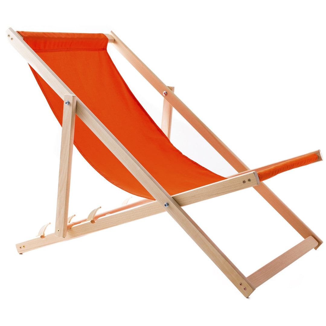 Set of four deckchairs, orange colour, Woodok, assembled