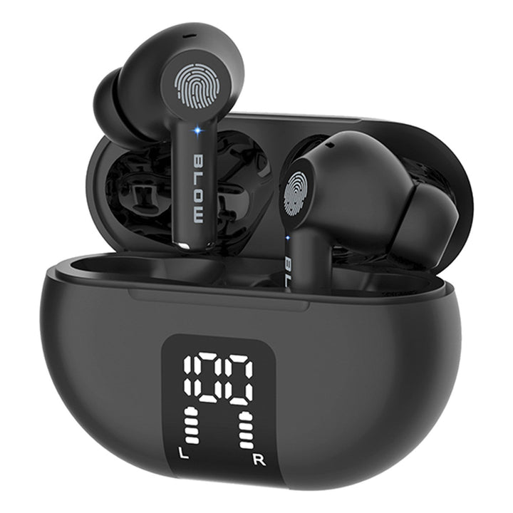 BLOW wireless headphones, Bluetooth 5.3, LED display, ENC system, PRO ENC BLACK
