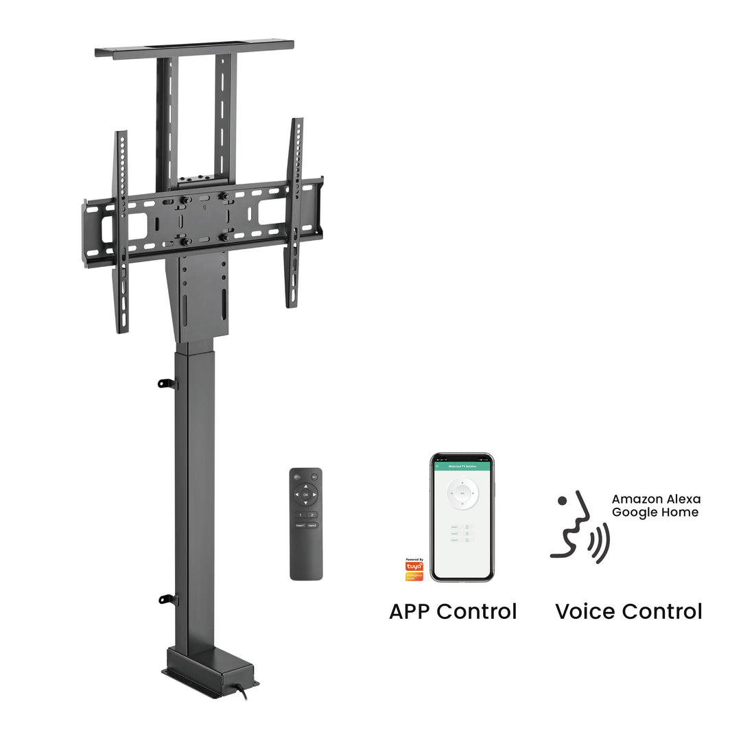 Maclean, TUYA, 37''-80''' Electric Extension TV Mount, VESA 600x400, max 60kg, MC-866T + HDMI 2.0 4K 3D UHD 1.8m CABLE 48 bit Copper