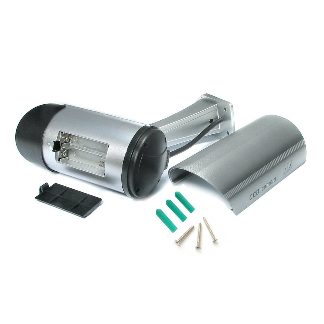 Dummy camera with flashing LED IR1100 S IR outdoor, silver, 2 pieces