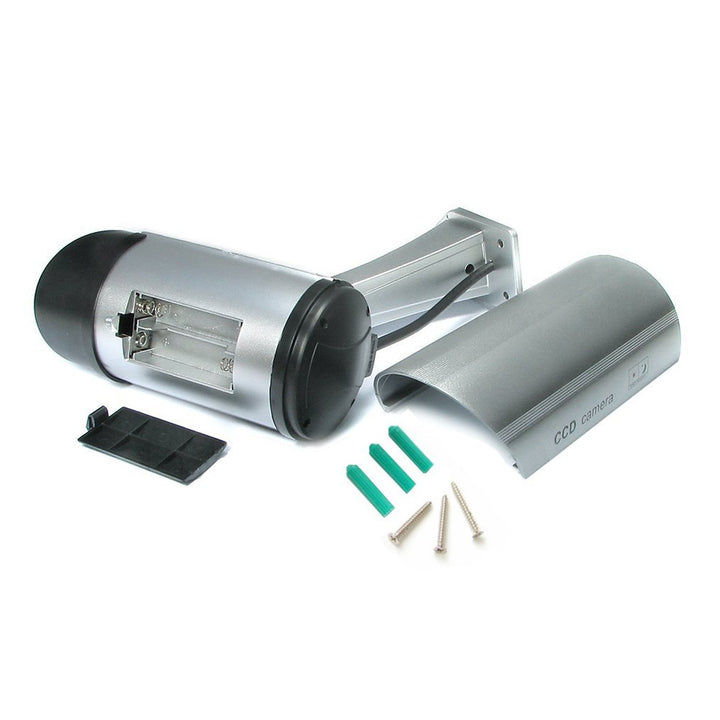 Dummy camera with flashing LED IR1100 S IR outdoor, silver, 4 pieces