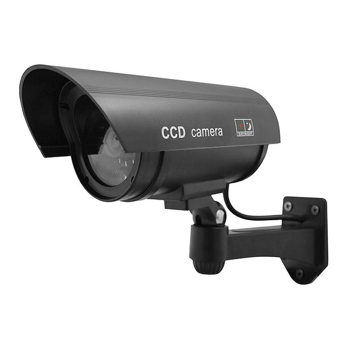 Dummy camera with flashing LED IR1100 B IR outdoor, black, 2 pieces