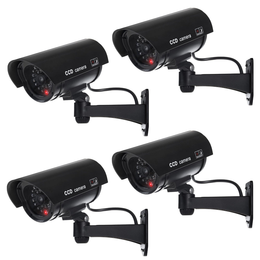 Dummy camera with flashing LED IR1100 B IR outdoor, black, 4 pieces