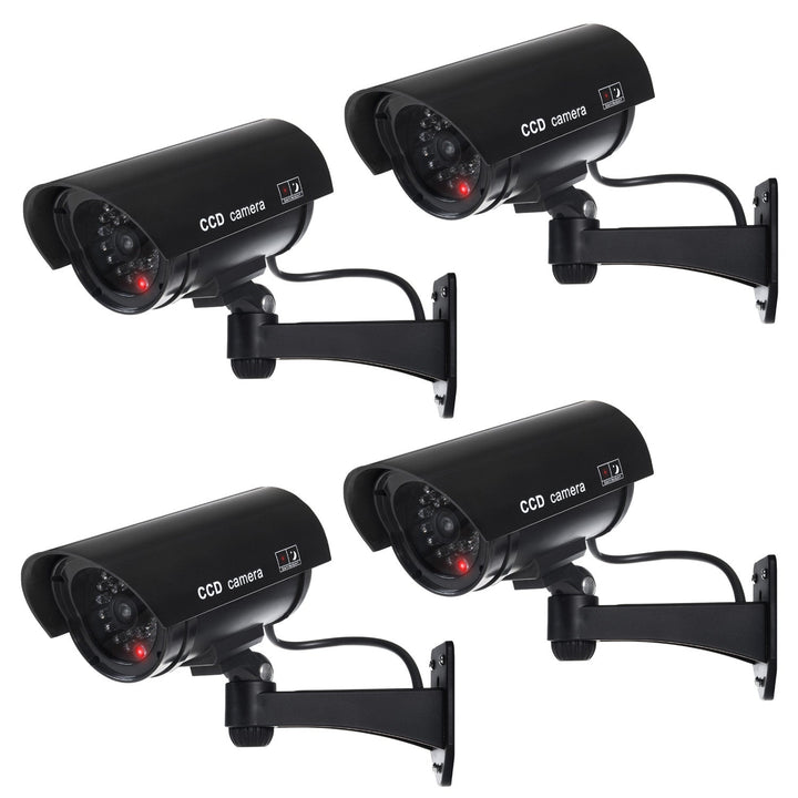 Dummy camera with flashing LED IR1100 B IR outdoor, black, 4 pieces