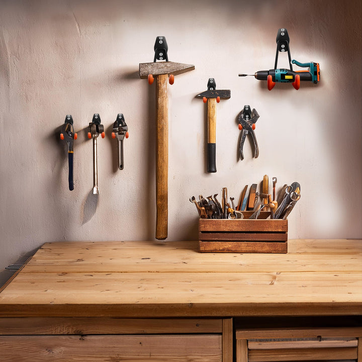 Maclean garage wall mount, for tires, garden tools, ladder, hoses. steel, max load 70kg, MC-442 + MC-443 max load 50kg + MC-444 max load 25kg