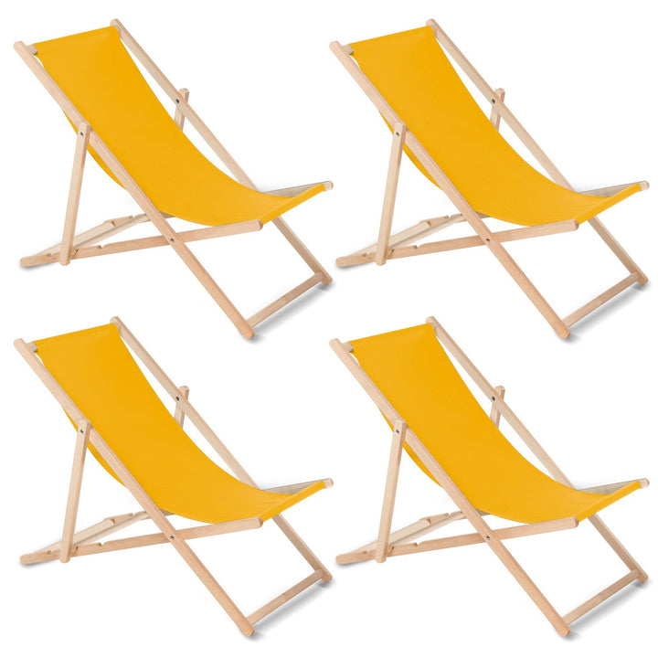 GreenBlue GB183 gold beech classic lounger, 4 pieces