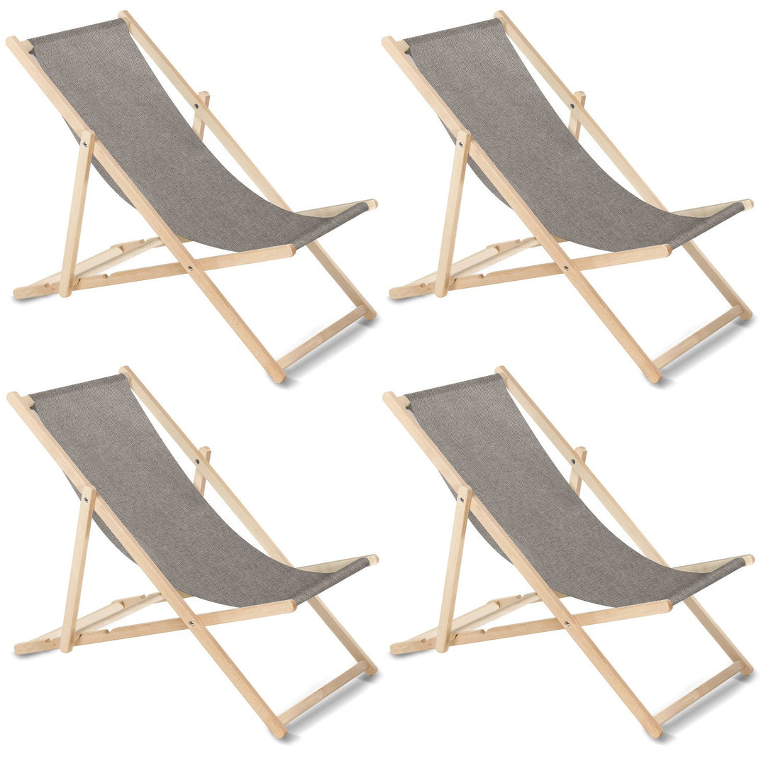 GreenBlue GB183M melange gray beech classic lounger, 4 pieces