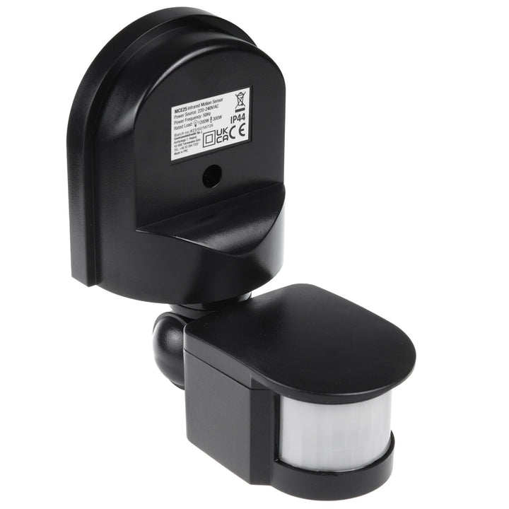 Maclean wall-mounted motion and dusk sensor, 180°, max. 1200W, black and white, MCE25