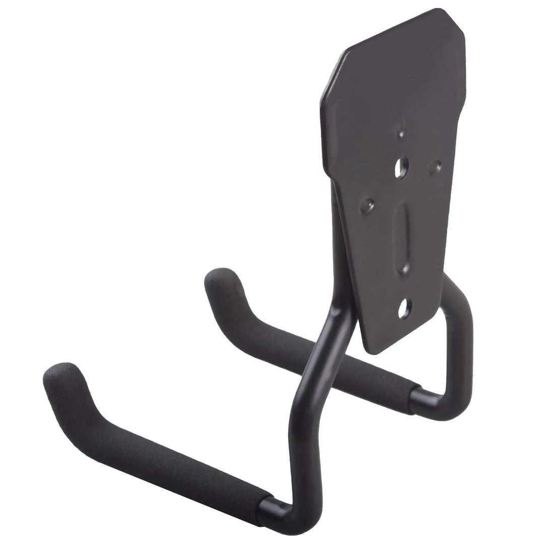 Maclean garage wall mount, for tires, gardening tools, ladder, garden hoses, steel, max load 35kg, MC-439 + garage steel wall hook 35kg black