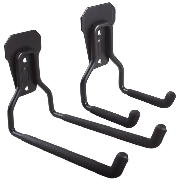 Maclean garage wall mount, for tires, gardening tools, ladder, garden hoses, steel, max load 35kg, MC-439 + garage steel wall hook 35kg black