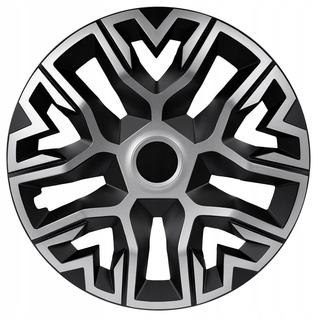 Universal hubcaps 16'' NRM The Best Bicolor silver and black 4 pieces