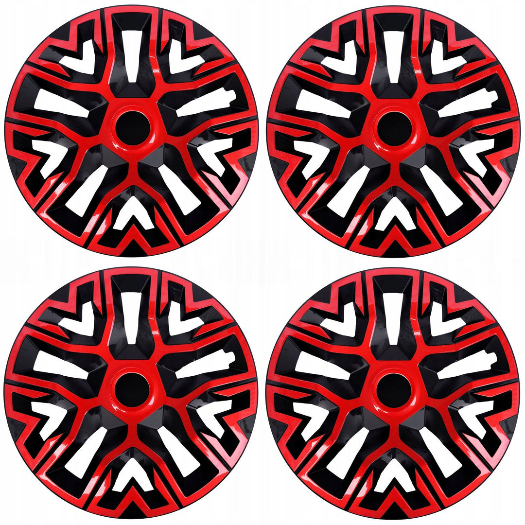 Universal hubcaps 14'' NRM The Best Bicolor red-black 4 pieces