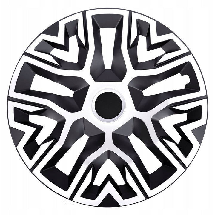Universal hubcaps 14'' NRM The Best Bicolor white and black 4 pieces